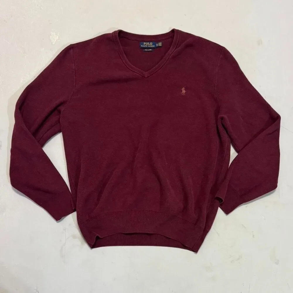 Polo-ralph-lauren Men's Burgundy and Red Jumper